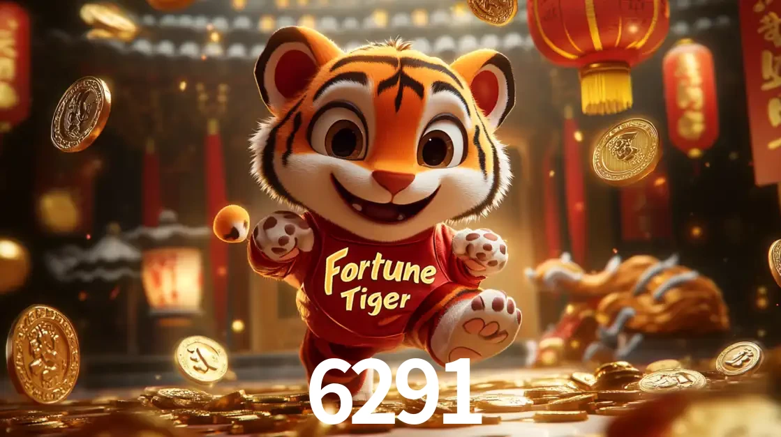O alegre personagem do Fortune Tiger correndo sobre um caminho de moedas de ouro, simbolizando os grandes prêmios e a diversão do popular jogo de slot do 6291.